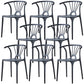 Home Contemporary Arm Chair Wishbone Back Plastic Stackable Dining Room Chair Black 8 Piece Set Clearhalo ' kitchen&dining_furn' 'Dining Chairs' 'Dining Tables & Seating' 'dining_chair' 'furn' 'furn_dining_chair' 'Furniture' 'furniture_dining_chair' 'Kitchen & Dining Furniture' 'kitchen' 3539405