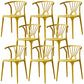 Home Contemporary Arm Chair Wishbone Back Plastic Stackable Dining Room Chair Ginger 8 Piece Set Clearhalo ' kitchen&dining_furn' 'Dining Chairs' 'Dining Tables & Seating' 'dining_chair' 'furn' 'furn_dining_chair' 'Furniture' 'furniture_dining_chair' 'Kitchen & Dining Furniture' 'kitchen' 3539411