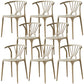 Home Contemporary Arm Chair Wishbone Back Plastic Stackable Dining Room Chair Khaki 8 Piece Set Clearhalo ' kitchen&dining_furn' 'Dining Chairs' 'Dining Tables & Seating' 'dining_chair' 'furn' 'furn_dining_chair' 'Furniture' 'furniture_dining_chair' 'Kitchen & Dining Furniture' 'kitchen' 3539415