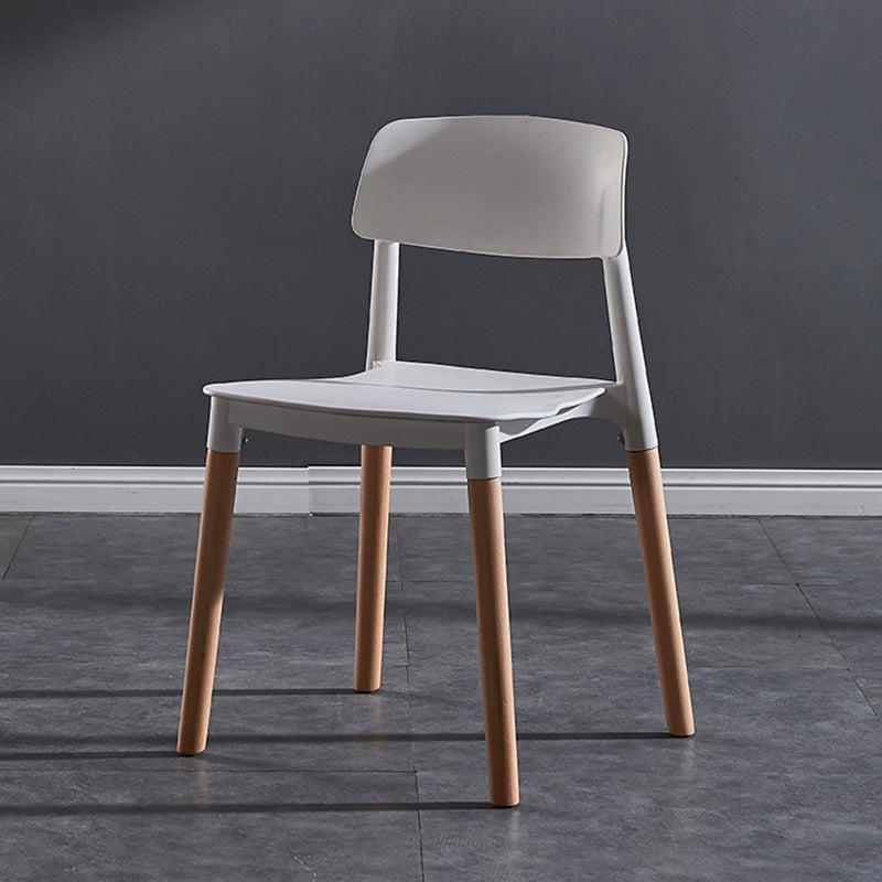 Modern Square Open Back Dining Chair Plastic Stackable Side Dining Chairs for Kitchen Clearhalo ' kitchen&dining_furn' 'Dining Chairs' 'Dining Tables & Seating' 'dining_chair' 'furn' 'furn_dining_chair' 'Furniture' 'furniture_dining_chair' 'Kitchen & Dining Furniture' 'kitchen' 3539416