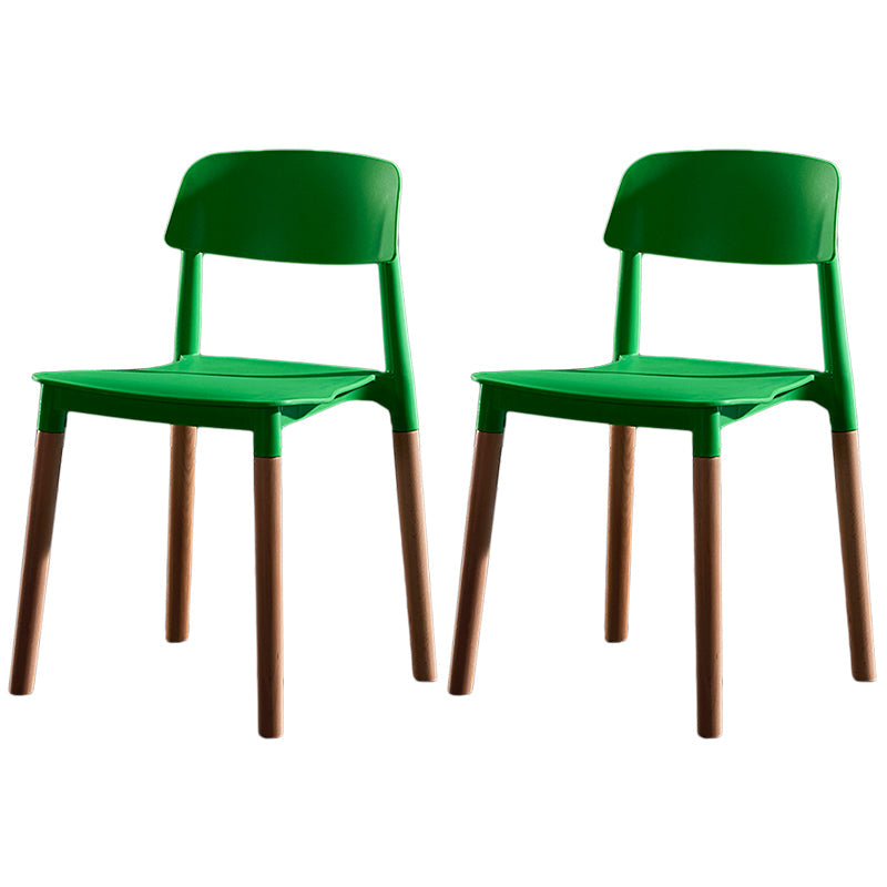 Modern Square Open Back Dining Chair Plastic Stackable Side Dining Chairs for Kitchen Green 2 Piece Set Clearhalo ' kitchen&dining_furn' 'Dining Chairs' 'Dining Tables & Seating' 'dining_chair' 'furn' 'furn_dining_chair' 'Furniture' 'furniture_dining_chair' 'Kitchen & Dining Furniture' 'kitchen' 3539418