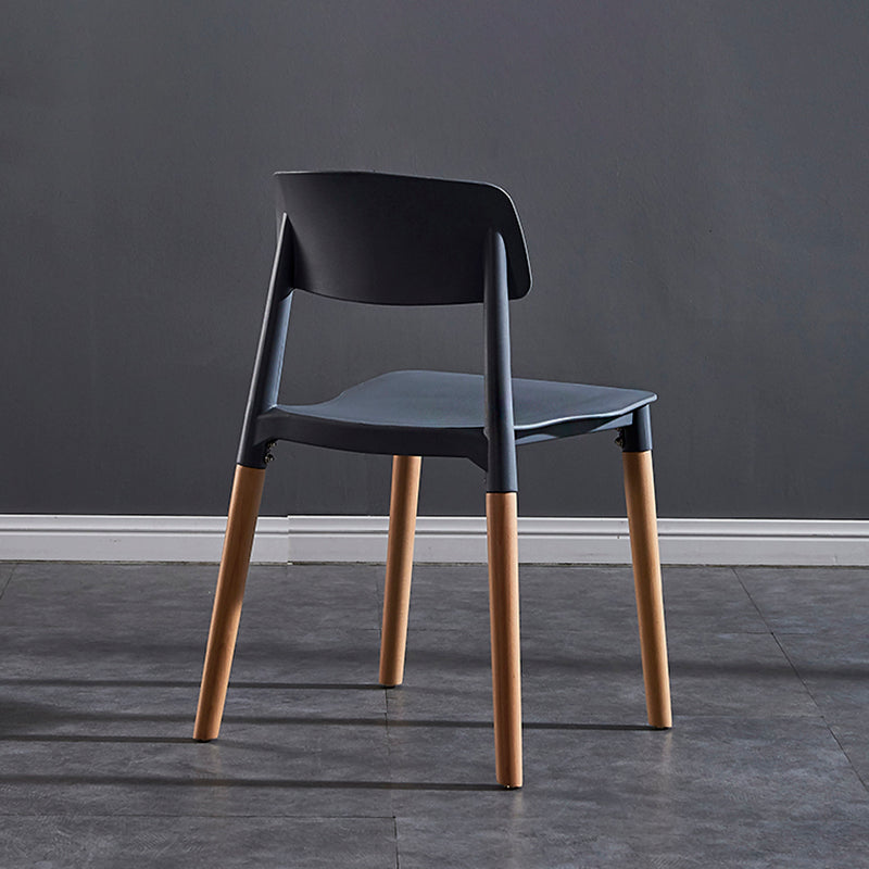 Modern Square Open Back Dining Chair Plastic Stackable Side Dining Chairs for Kitchen Clearhalo ' kitchen&dining_furn' 'Dining Chairs' 'Dining Tables & Seating' 'dining_chair' 'furn' 'furn_dining_chair' 'Furniture' 'furniture_dining_chair' 'Kitchen & Dining Furniture' 'kitchen' 3539421