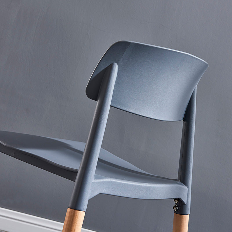 Modern Square Open Back Dining Chair Plastic Stackable Side Dining Chairs for Kitchen Clearhalo ' kitchen&dining_furn' 'Dining Chairs' 'Dining Tables & Seating' 'dining_chair' 'furn' 'furn_dining_chair' 'Furniture' 'furniture_dining_chair' 'Kitchen & Dining Furniture' 'kitchen' 3539423