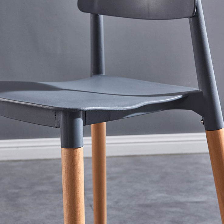 Modern Square Open Back Dining Chair Plastic Stackable Side Dining Chairs for Kitchen Clearhalo ' kitchen&dining_furn' 'Dining Chairs' 'Dining Tables & Seating' 'dining_chair' 'furn' 'furn_dining_chair' 'Furniture' 'furniture_dining_chair' 'Kitchen & Dining Furniture' 'kitchen' 3539431