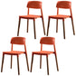 Modern Square Open Back Dining Chair Plastic Stackable Side Dining Chairs for Kitchen Orange 4 Piece Set Clearhalo ' kitchen&dining_furn' 'Dining Chairs' 'Dining Tables & Seating' 'dining_chair' 'furn' 'furn_dining_chair' 'Furniture' 'furniture_dining_chair' 'Kitchen & Dining Furniture' 'kitchen' 3539432
