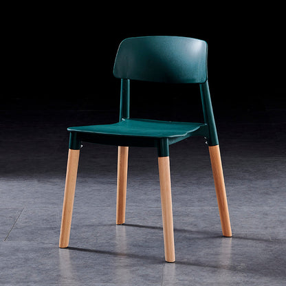 Modern Square Open Back Dining Chair Plastic Stackable Side Dining Chairs for Kitchen Blackish Green 1 Piece Clearhalo ' kitchen&dining_furn' 'Dining Chairs' 'Dining Tables & Seating' 'dining_chair' 'furn' 'furn_dining_chair' 'Furniture' 'furniture_dining_chair' 'Kitchen & Dining Furniture' 'kitchen' 3539435