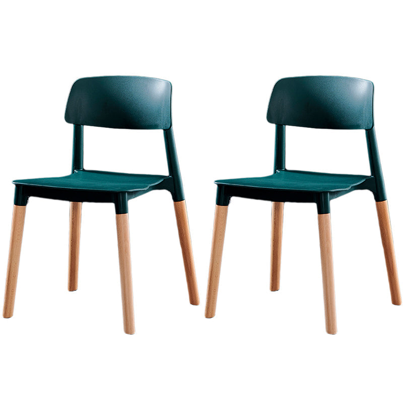 Modern Square Open Back Dining Chair Plastic Stackable Side Dining Chairs for Kitchen Blackish Green 2 Piece Set Clearhalo ' kitchen&dining_furn' 'Dining Chairs' 'Dining Tables & Seating' 'dining_chair' 'furn' 'furn_dining_chair' 'Furniture' 'furniture_dining_chair' 'Kitchen & Dining Furniture' 'kitchen' 3539437