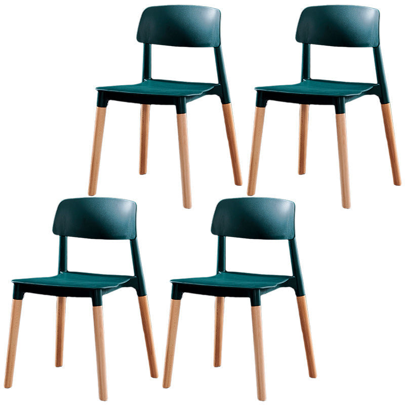 Modern Square Open Back Dining Chair Plastic Stackable Side Dining Chairs for Kitchen Blackish Green 4 Piece Set Clearhalo ' kitchen&dining_furn' 'Dining Chairs' 'Dining Tables & Seating' 'dining_chair' 'furn' 'furn_dining_chair' 'Furniture' 'furniture_dining_chair' 'Kitchen & Dining Furniture' 'kitchen' 3539438