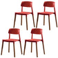 Modern Square Open Back Dining Chair Plastic Stackable Side Dining Chairs for Kitchen Red 4 Piece Set Clearhalo ' kitchen&dining_furn' 'Dining Chairs' 'Dining Tables & Seating' 'dining_chair' 'furn' 'furn_dining_chair' 'Furniture' 'furniture_dining_chair' 'Kitchen & Dining Furniture' 'kitchen' 3539441