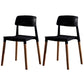 Modern Square Open Back Dining Chair Plastic Stackable Side Dining Chairs for Kitchen Black 2 Piece Set Clearhalo ' kitchen&dining_furn' 'Dining Chairs' 'Dining Tables & Seating' 'dining_chair' 'furn' 'furn_dining_chair' 'Furniture' 'furniture_dining_chair' 'Kitchen & Dining Furniture' 'kitchen' 3539443