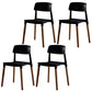 Modern Square Open Back Dining Chair Plastic Stackable Side Dining Chairs for Kitchen Black 4 Piece Set Clearhalo ' kitchen&dining_furn' 'Dining Chairs' 'Dining Tables & Seating' 'dining_chair' 'furn' 'furn_dining_chair' 'Furniture' 'furniture_dining_chair' 'Kitchen & Dining Furniture' 'kitchen' 3539444