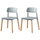 Modern Square Open Back Dining Chair Plastic Stackable Side Dining Chairs for Kitchen Light Gray 2 Piece Set Clearhalo ' kitchen&dining_furn' 'Dining Chairs' 'Dining Tables & Seating' 'dining_chair' 'furn' 'furn_dining_chair' 'Furniture' 'furniture_dining_chair' 'Kitchen & Dining Furniture' 'kitchen' 3539448