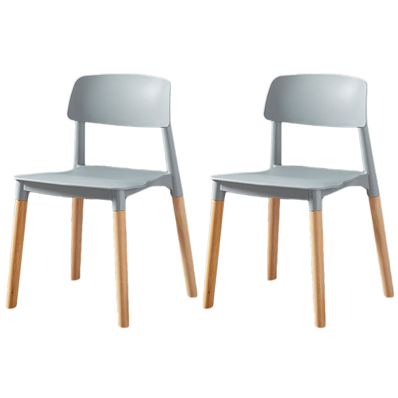 Modern Square Open Back Dining Chair Plastic Stackable Side Dining Chairs for Kitchen Light Gray 2 Piece Set Clearhalo ' kitchen&dining_furn' 'Dining Chairs' 'Dining Tables & Seating' 'dining_chair' 'furn' 'furn_dining_chair' 'Furniture' 'furniture_dining_chair' 'Kitchen & Dining Furniture' 'kitchen' 3539448