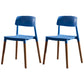 Modern Square Open Back Dining Chair Plastic Stackable Side Dining Chairs for Kitchen Blue 2 Piece Set Clearhalo ' kitchen&dining_furn' 'Dining Chairs' 'Dining Tables & Seating' 'dining_chair' 'furn' 'furn_dining_chair' 'Furniture' 'furniture_dining_chair' 'Kitchen & Dining Furniture' 'kitchen' 3539454