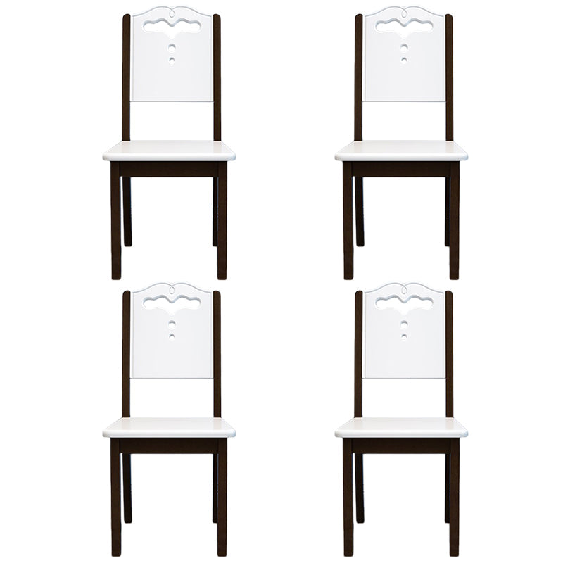 Contemporary Wood Dining Side Chair Dining Room Armless Open Back Dining Side Chair Walnut 4 Piece Set Clearhalo ' kitchen&dining_furn' 'Dining Chairs' 'Dining Tables & Seating' 'dining_chair' 'furn' 'furn_dining_chair' 'Furniture' 'furniture_dining_chair' 'Kitchen & Dining Furniture' 'kitchen' 3539460