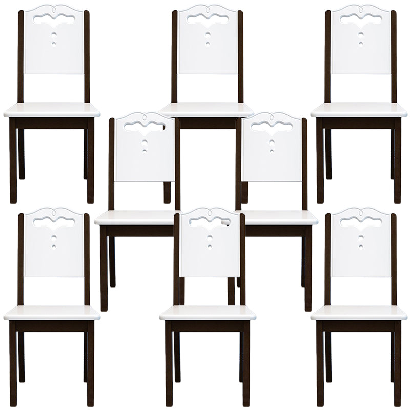 Contemporary Wood Dining Side Chair Dining Room Armless Open Back Dining Side Chair Walnut 8 Piece Set Clearhalo ' kitchen&dining_furn' 'Dining Chairs' 'Dining Tables & Seating' 'dining_chair' 'furn' 'furn_dining_chair' 'Furniture' 'furniture_dining_chair' 'Kitchen & Dining Furniture' 'kitchen' 3539462