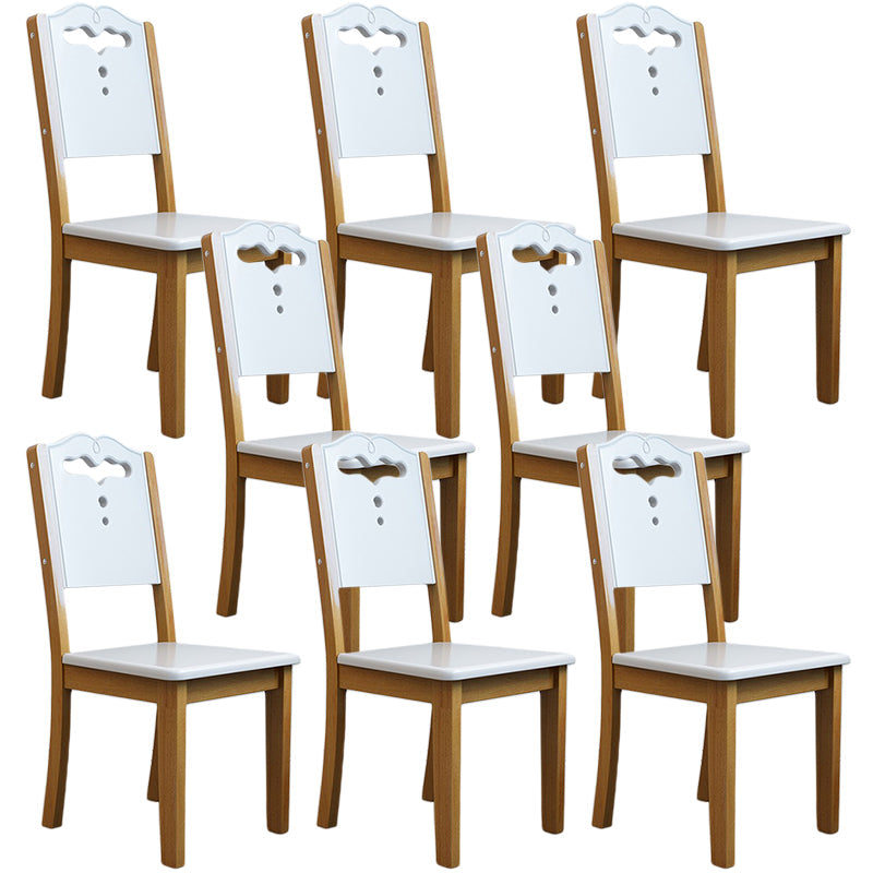 Contemporary Wood Dining Side Chair Dining Room Armless Open Back Dining Side Chair Natural 8 Piece Set Clearhalo ' kitchen&dining_furn' 'Dining Chairs' 'Dining Tables & Seating' 'dining_chair' 'furn' 'furn_dining_chair' 'Furniture' 'furniture_dining_chair' 'Kitchen & Dining Furniture' 'kitchen' 3539467