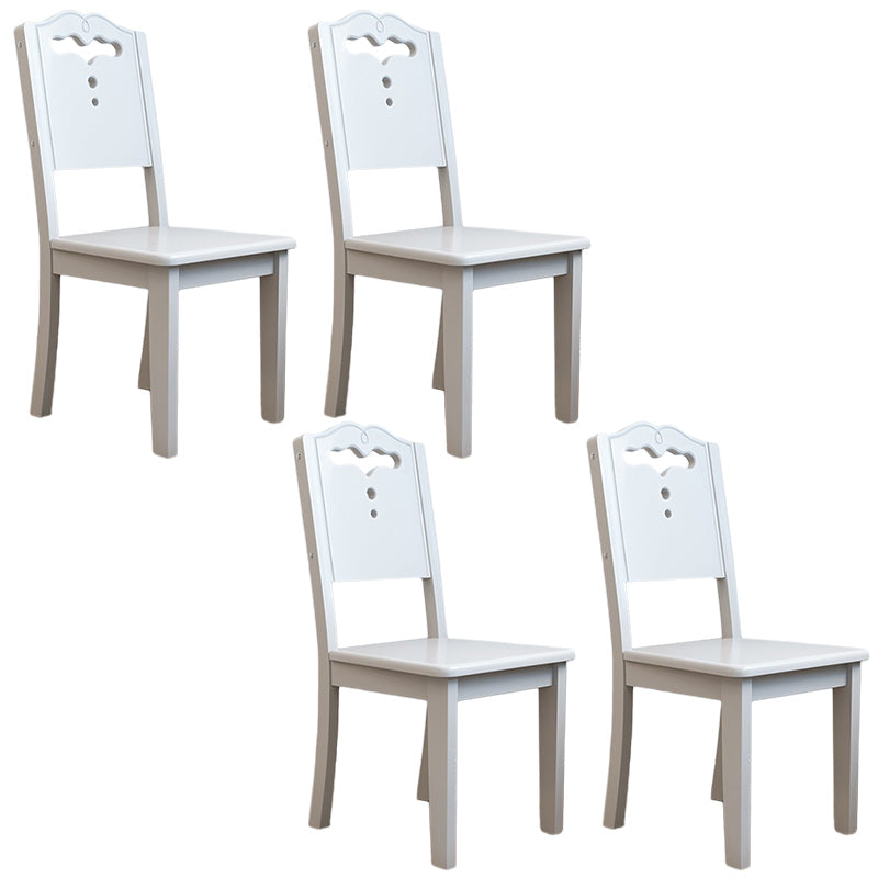 Contemporary Wood Dining Side Chair Dining Room Armless Open Back Dining Side Chair White 4 Piece Set Clearhalo ' kitchen&dining_furn' 'Dining Chairs' 'Dining Tables & Seating' 'dining_chair' 'furn' 'furn_dining_chair' 'Furniture' 'furniture_dining_chair' 'Kitchen & Dining Furniture' 'kitchen' 3539468