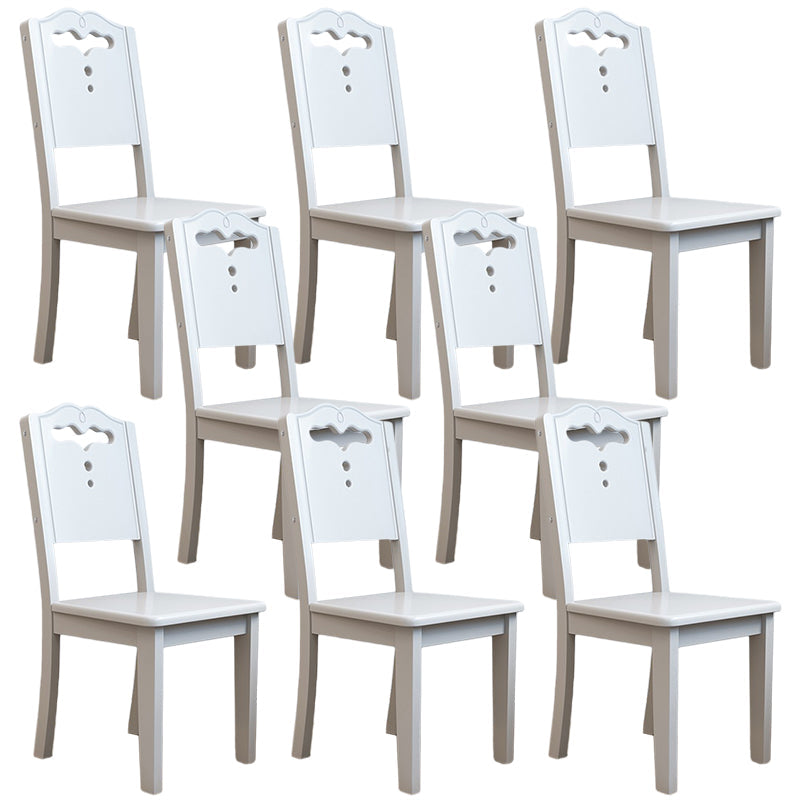 Contemporary Wood Dining Side Chair Dining Room Armless Open Back Dining Side Chair White 8 Piece Set Clearhalo ' kitchen&dining_furn' 'Dining Chairs' 'Dining Tables & Seating' 'dining_chair' 'furn' 'furn_dining_chair' 'Furniture' 'furniture_dining_chair' 'Kitchen & Dining Furniture' 'kitchen' 3539471