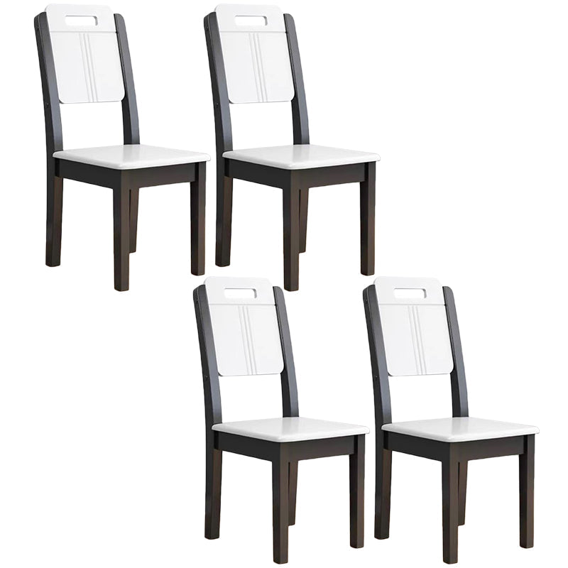 Contemporary Wood Dining Side Chair Dining Room Armless Open Back Dining Side Chair Black-White 4 Piece Set Clearhalo ' kitchen&dining_furn' 'Dining Chairs' 'Dining Tables & Seating' 'dining_chair' 'furn' 'furn_dining_chair' 'Furniture' 'furniture_dining_chair' 'Kitchen & Dining Furniture' 'kitchen' 3539472