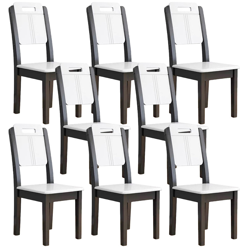 Contemporary Wood Dining Side Chair Dining Room Armless Open Back Dining Side Chair Black-White 8 Piece Set Clearhalo ' kitchen&dining_furn' 'Dining Chairs' 'Dining Tables & Seating' 'dining_chair' 'furn' 'furn_dining_chair' 'Furniture' 'furniture_dining_chair' 'Kitchen & Dining Furniture' 'kitchen' 3539474