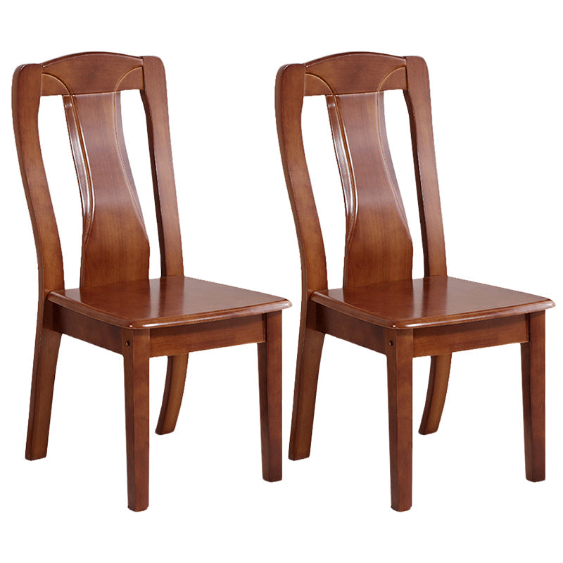 Traditional Solid Wood Dining Room Chair Slat Back Side Chair for Home Walnut 2 Piece Set Clearhalo ' kitchen&dining_furn' 'Dining Chairs' 'Dining Tables & Seating' 'dining_chair' 'furn' 'furn_dining_chair' 'Furniture' 'furniture_dining_chair' 'Kitchen & Dining Furniture' 'kitchen' 3539482