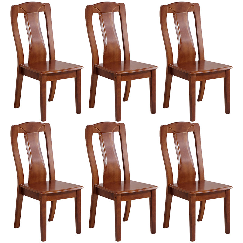 Traditional Solid Wood Dining Room Chair Slat Back Side Chair for Home Walnut 6 Piece Set Clearhalo ' kitchen&dining_furn' 'Dining Chairs' 'Dining Tables & Seating' 'dining_chair' 'furn' 'furn_dining_chair' 'Furniture' 'furniture_dining_chair' 'Kitchen & Dining Furniture' 'kitchen' 3539485