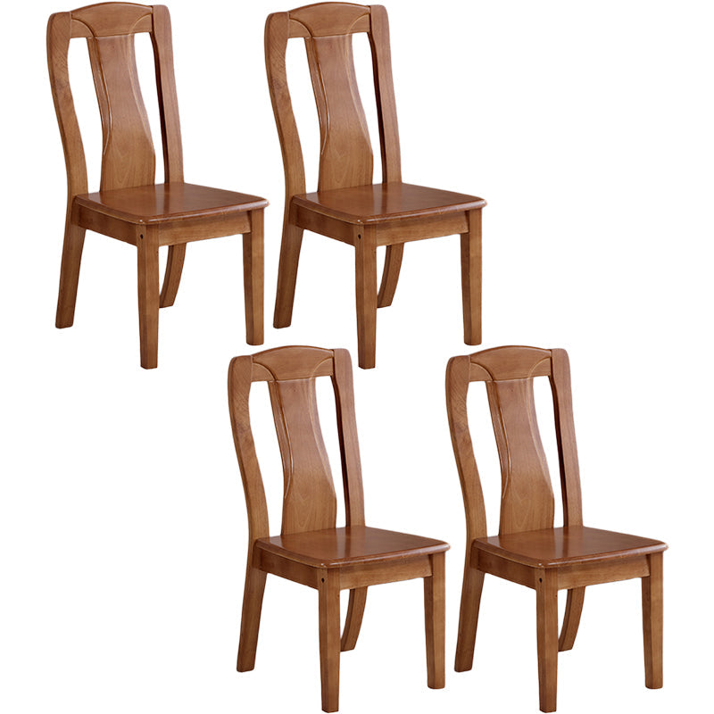 Traditional Solid Wood Dining Room Chair Slat Back Side Chair for Home Tan 4 Piece Set Clearhalo ' kitchen&dining_furn' 'Dining Chairs' 'Dining Tables & Seating' 'dining_chair' 'furn' 'furn_dining_chair' 'Furniture' 'furniture_dining_chair' 'Kitchen & Dining Furniture' 'kitchen' 3539496