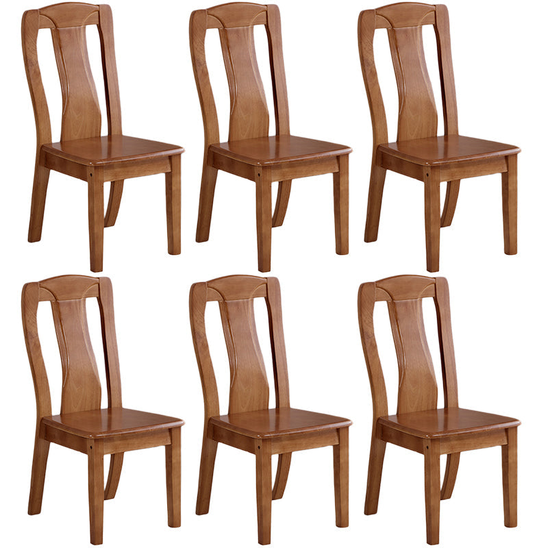 Traditional Solid Wood Dining Room Chair Slat Back Side Chair for Home Tan 6 Piece Set Clearhalo ' kitchen&dining_furn' 'Dining Chairs' 'Dining Tables & Seating' 'dining_chair' 'furn' 'furn_dining_chair' 'Furniture' 'furniture_dining_chair' 'Kitchen & Dining Furniture' 'kitchen' 3539498