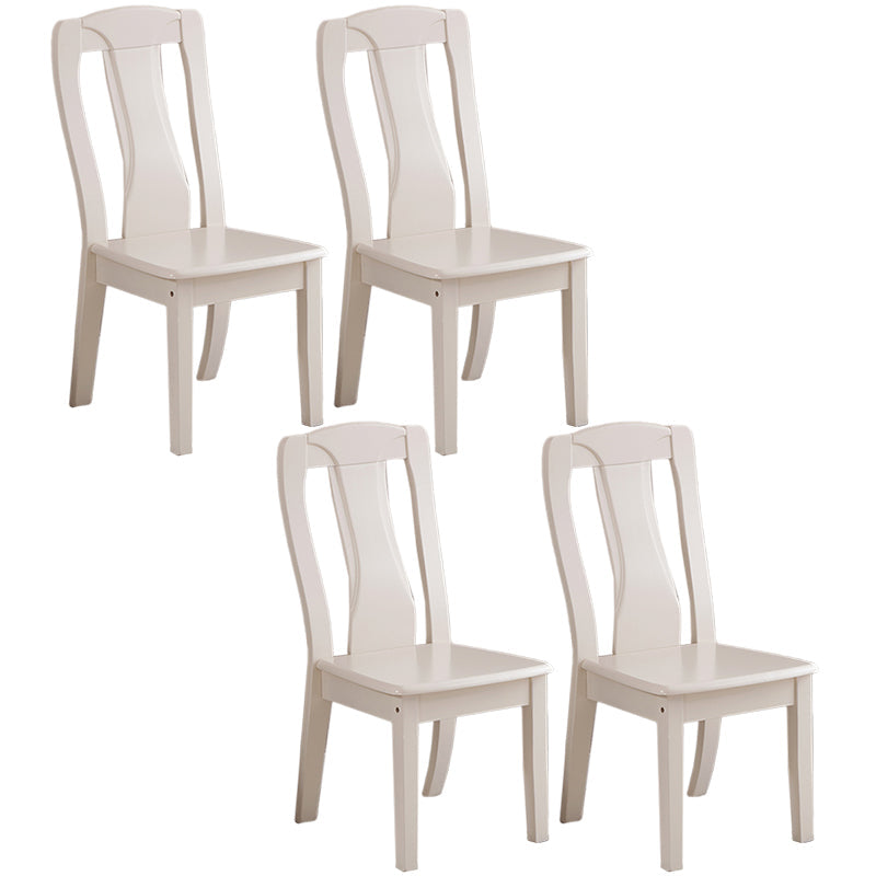 Traditional Solid Wood Dining Room Chair Slat Back Side Chair for Home White 4 Piece Set Clearhalo ' kitchen&dining_furn' 'Dining Chairs' 'Dining Tables & Seating' 'dining_chair' 'furn' 'furn_dining_chair' 'Furniture' 'furniture_dining_chair' 'Kitchen & Dining Furniture' 'kitchen' 3539507