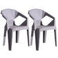 Home Contemporary Arm Chair Solid Back Plastic Stackable Dining Room Chair Grey 2 Piece Set Clearhalo ' kitchen&dining_furn' 'Dining Chairs' 'Dining Tables & Seating' 'dining_chair' 'furn' 'furn_dining_chair' 'Furniture' 'furniture_dining_chair' 'Kitchen & Dining Furniture' 'kitchen' 3539510
