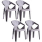 Home Contemporary Arm Chair Solid Back Plastic Stackable Dining Room Chair Grey 4 Piece Set Clearhalo ' kitchen&dining_furn' 'Dining Chairs' 'Dining Tables & Seating' 'dining_chair' 'furn' 'furn_dining_chair' 'Furniture' 'furniture_dining_chair' 'Kitchen & Dining Furniture' 'kitchen' 3539512
