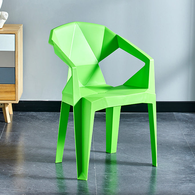 Home Contemporary Arm Chair Solid Back Plastic Stackable Dining Room Chair Clearhalo ' kitchen&dining_furn' 'Dining Chairs' 'Dining Tables & Seating' 'dining_chair' 'furn' 'furn_dining_chair' 'Furniture' 'furniture_dining_chair' 'Kitchen & Dining Furniture' 'kitchen' 3539515