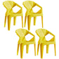 Home Contemporary Arm Chair Solid Back Plastic Stackable Dining Room Chair Yellow 4 Piece Set Clearhalo ' kitchen&dining_furn' 'Dining Chairs' 'Dining Tables & Seating' 'dining_chair' 'furn' 'furn_dining_chair' 'Furniture' 'furniture_dining_chair' 'Kitchen & Dining Furniture' 'kitchen' 3539517