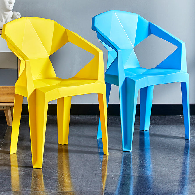 Home Contemporary Arm Chair Solid Back Plastic Stackable Dining Room Chair Clearhalo ' kitchen&dining_furn' 'Dining Chairs' 'Dining Tables & Seating' 'dining_chair' 'furn' 'furn_dining_chair' 'Furniture' 'furniture_dining_chair' 'Kitchen & Dining Furniture' 'kitchen' 3539524