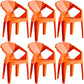 Home Contemporary Arm Chair Solid Back Plastic Stackable Dining Room Chair Orange 6 Piece Set Clearhalo ' kitchen&dining_furn' 'Dining Chairs' 'Dining Tables & Seating' 'dining_chair' 'furn' 'furn_dining_chair' 'Furniture' 'furniture_dining_chair' 'Kitchen & Dining Furniture' 'kitchen' 3539525