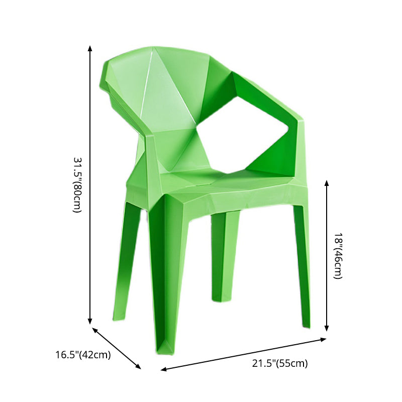 Home Contemporary Arm Chair Solid Back Plastic Stackable Dining Room Chair Clearhalo ' kitchen&dining_furn' 'Dining Chairs' 'Dining Tables & Seating' 'dining_chair' 'furn' 'furn_dining_chair' 'Furniture' 'furniture_dining_chair' 'Kitchen & Dining Furniture' 'kitchen' 3539528