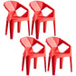 Home Contemporary Arm Chair Solid Back Plastic Stackable Dining Room Chair Red 4 Piece Set Clearhalo ' kitchen&dining_furn' 'Dining Chairs' 'Dining Tables & Seating' 'dining_chair' 'furn' 'furn_dining_chair' 'Furniture' 'furniture_dining_chair' 'Kitchen & Dining Furniture' 'kitchen' 3539530