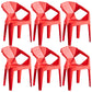 Home Contemporary Arm Chair Solid Back Plastic Stackable Dining Room Chair Red 6 Piece Set Clearhalo ' kitchen&dining_furn' 'Dining Chairs' 'Dining Tables & Seating' 'dining_chair' 'furn' 'furn_dining_chair' 'Furniture' 'furniture_dining_chair' 'Kitchen & Dining Furniture' 'kitchen' 3539532