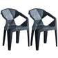 Home Contemporary Arm Chair Solid Back Plastic Stackable Dining Room Chair Black 2 Piece Set Clearhalo ' kitchen&dining_furn' 'Dining Chairs' 'Dining Tables & Seating' 'dining_chair' 'furn' 'furn_dining_chair' 'Furniture' 'furniture_dining_chair' 'Kitchen & Dining Furniture' 'kitchen' 3539534