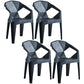 Home Contemporary Arm Chair Solid Back Plastic Stackable Dining Room Chair Black 4 Piece Set Clearhalo ' kitchen&dining_furn' 'Dining Chairs' 'Dining Tables & Seating' 'dining_chair' 'furn' 'furn_dining_chair' 'Furniture' 'furniture_dining_chair' 'Kitchen & Dining Furniture' 'kitchen' 3539535
