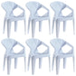 Home Contemporary Arm Chair Solid Back Plastic Stackable Dining Room Chair White 6 Piece Set Clearhalo ' kitchen&dining_furn' 'Dining Chairs' 'Dining Tables & Seating' 'dining_chair' 'furn' 'furn_dining_chair' 'Furniture' 'furniture_dining_chair' 'Kitchen & Dining Furniture' 'kitchen' 3539539