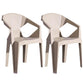 Home Contemporary Arm Chair Solid Back Plastic Stackable Dining Room Chair Khaki 2 Piece Set Clearhalo ' kitchen&dining_furn' 'Dining Chairs' 'Dining Tables & Seating' 'dining_chair' 'furn' 'furn_dining_chair' 'Furniture' 'furniture_dining_chair' 'Kitchen & Dining Furniture' 'kitchen' 3539540