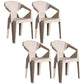 Home Contemporary Arm Chair Solid Back Plastic Stackable Dining Room Chair Khaki 4 Piece Set Clearhalo ' kitchen&dining_furn' 'Dining Chairs' 'Dining Tables & Seating' 'dining_chair' 'furn' 'furn_dining_chair' 'Furniture' 'furniture_dining_chair' 'Kitchen & Dining Furniture' 'kitchen' 3539541