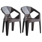 Home Contemporary Arm Chair Solid Back Plastic Stackable Dining Room Chair Brown 2 Piece Set Clearhalo ' kitchen&dining_furn' 'Dining Chairs' 'Dining Tables & Seating' 'dining_chair' 'furn' 'furn_dining_chair' 'Furniture' 'furniture_dining_chair' 'Kitchen & Dining Furniture' 'kitchen' 3539543