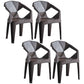 Home Contemporary Arm Chair Solid Back Plastic Stackable Dining Room Chair Brown 4 Piece Set Clearhalo ' kitchen&dining_furn' 'Dining Chairs' 'Dining Tables & Seating' 'dining_chair' 'furn' 'furn_dining_chair' 'Furniture' 'furniture_dining_chair' 'Kitchen & Dining Furniture' 'kitchen' 3539544