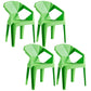 Home Contemporary Arm Chair Solid Back Plastic Stackable Dining Room Chair Green 4 Piece Set Clearhalo ' kitchen&dining_furn' 'Dining Chairs' 'Dining Tables & Seating' 'dining_chair' 'furn' 'furn_dining_chair' 'Furniture' 'furniture_dining_chair' 'Kitchen & Dining Furniture' 'kitchen' 3539547