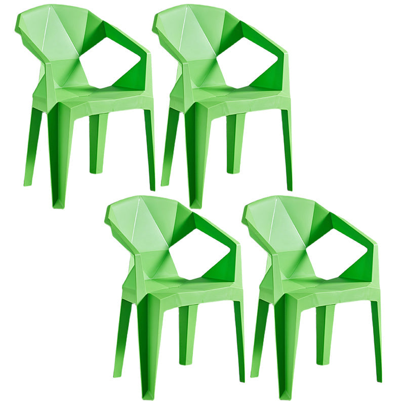 Home Contemporary Arm Chair Solid Back Plastic Stackable Dining Room Chair Green 4 Piece Set Clearhalo ' kitchen&dining_furn' 'Dining Chairs' 'Dining Tables & Seating' 'dining_chair' 'furn' 'furn_dining_chair' 'Furniture' 'furniture_dining_chair' 'Kitchen & Dining Furniture' 'kitchen' 3539547