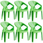 Home Contemporary Arm Chair Solid Back Plastic Stackable Dining Room Chair Green 6 Piece Set Clearhalo ' kitchen&dining_furn' 'Dining Chairs' 'Dining Tables & Seating' 'dining_chair' 'furn' 'furn_dining_chair' 'Furniture' 'furniture_dining_chair' 'Kitchen & Dining Furniture' 'kitchen' 3539548