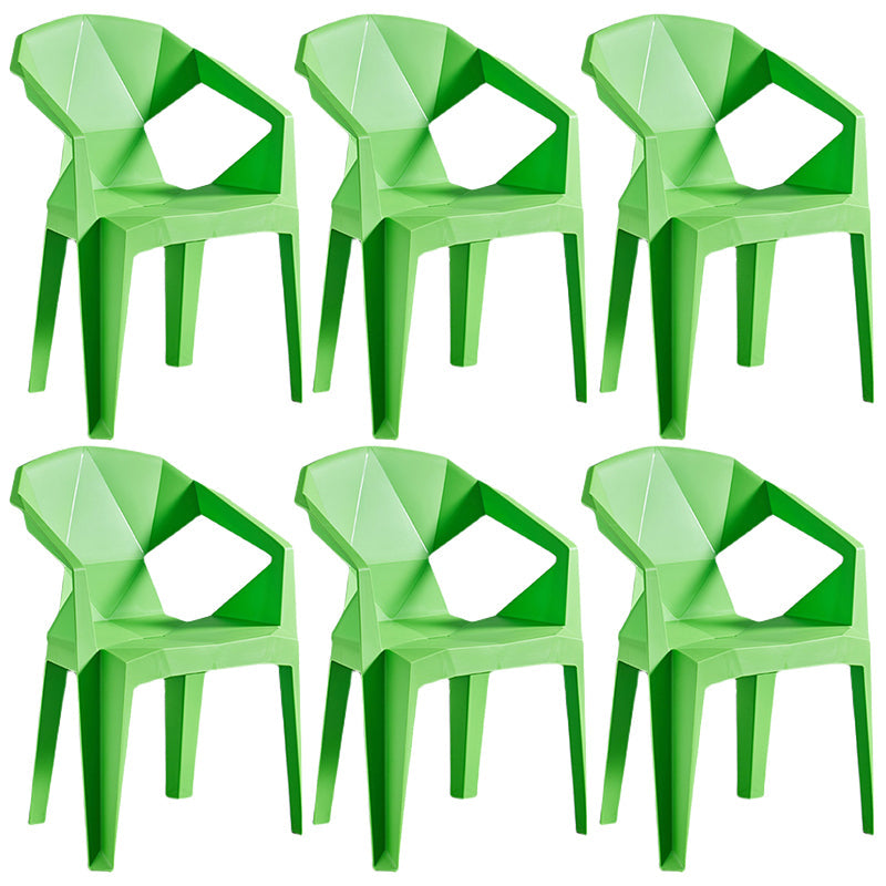 Home Contemporary Arm Chair Solid Back Plastic Stackable Dining Room Chair Green 6 Piece Set Clearhalo ' kitchen&dining_furn' 'Dining Chairs' 'Dining Tables & Seating' 'dining_chair' 'furn' 'furn_dining_chair' 'Furniture' 'furniture_dining_chair' 'Kitchen & Dining Furniture' 'kitchen' 3539548